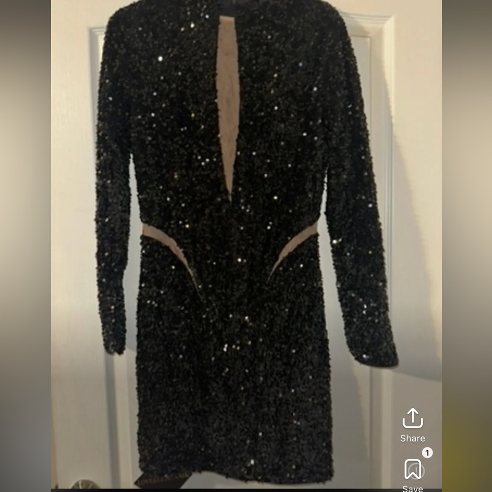 Elegant Black Sequin Prom Dress